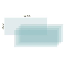Hegesztő védőplexi víztiszta 42×102mm / Nored Eye3 belső/