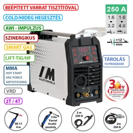 MASTRO TIG-250 DC COLD HEGESZTŐ INVERTER + VARRAT TISZTÍTÓ